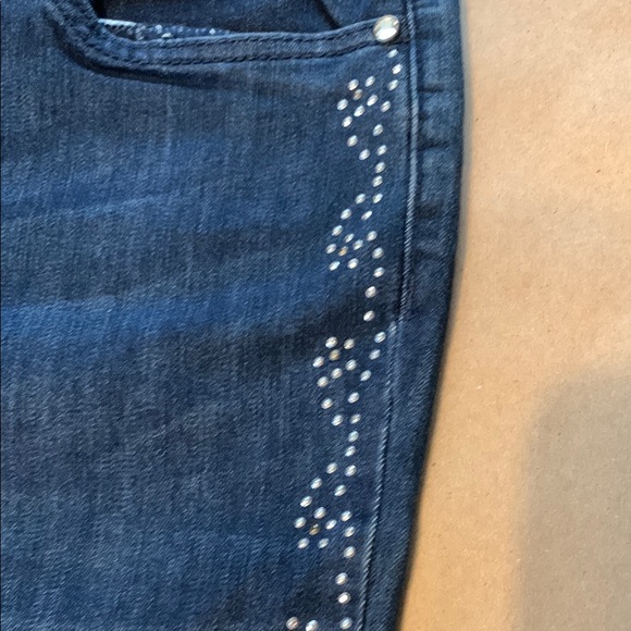 Embellished Blue Denim Capris - Picture 4 of 14
